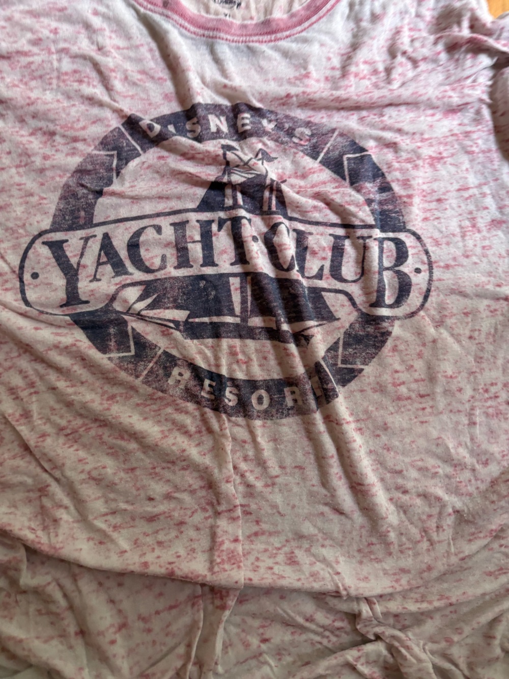 Disney Yacht Club Resort Distressed Burnout T-Shirt XL Walt Disney World